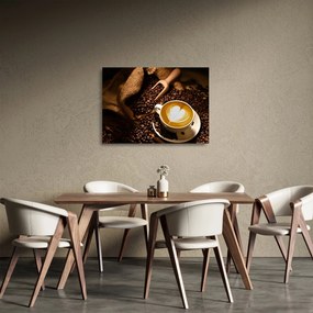 Üveg kép - Egy csésze kávé (70x50 cm)