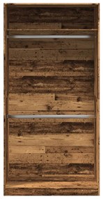 antik fa színű szerelt fa ruhásszekrény 100 x 50 x 200 cm