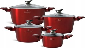 Piros edénykészlet márvány bevonattal 8db-os