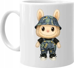 Bubu baba rövidnadrágban bögre ajándék Labubu rajongóknak