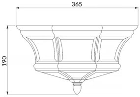 Quoizel QZ-NEWBURY-F-AC - NEWBURY kültéri mennyezeti lámpatest 3xE14/60W/230V IP44