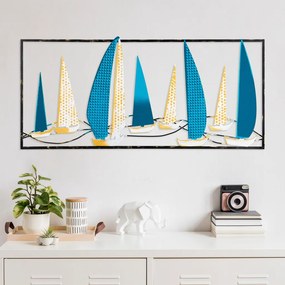 Yelkenli fém fali dekoráció, 40×90 cm – TR930DYU1178