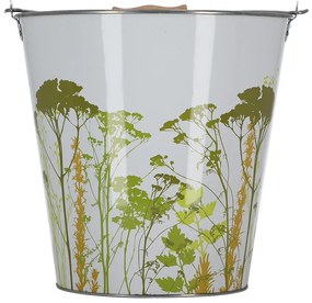 Mezei virág mintás cink vödör, 10,75 literes