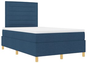 Box Spring Ágy Matrac &amp; LED Kék 120x200 cm Szövet