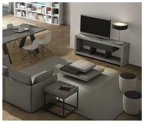 Slate dohányzóasztal beton dekorral, fekete részletekkel - TemaHome