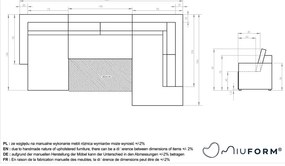 Világosszürke kordbársony kinyitható sarokkanapé (jobb oldali-U alakú) Brave Dave – Miuform