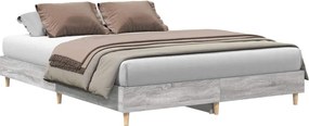 vidaXL sonoma tölgyszínű szerelt fa ágykeret matrac nélkül 150x200 cm