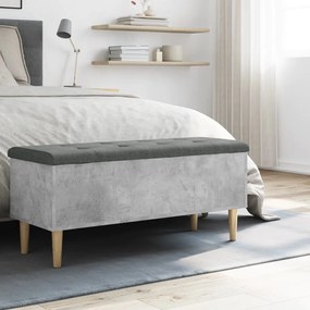 betonszürke szerelt fa tárolópad 102x42x46 cm