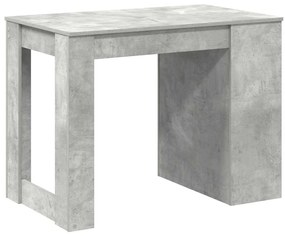 íróasztal fiókkal és polccal betonszürke 102x62x77,5 cm műfa