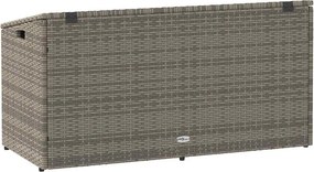 Szürke Polyrattan Kerti Tárolóláda 110 X 50 X 58 Cm