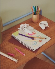 Gyerek íróasztal kőrisfa dekoros asztallappal 45x82 cm Tinn – Kave Home