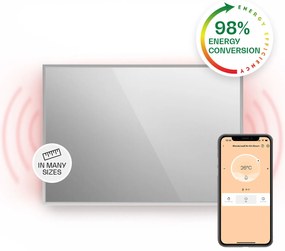 Klarstein La Palma 750 smart, infravörös hősugárzó 2 az 1-ben, 85 x 60 cm, 750 W, tükör elülső rész