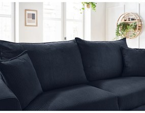 Sötétkék kordbársony kinyitható kanapé 225 cm Augustin – Bobochic Paris