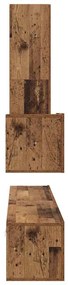 TV Szekrény Szett 4 pcs Régi fa 200 x 30 x 30 cm Faanyag