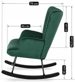 Zöld Hintafotel Bársony Kárpittal. ELIS