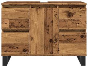 Antik fa színű szerelt fa mosdószekrény 80 x 33 x 60 cm