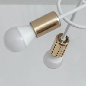 Felületre szerelhető OXFORD csillár 5xE27/15W/230V, arany/fehér