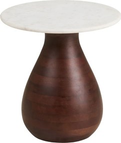 Kerek tárolóasztal márvány asztallappal ø 40 cm Heide – House Nordic