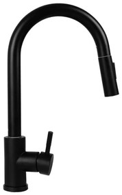 Pyramis 90941338 - IDEA fekete matt kihúzható zuhanyfejes csaptelep