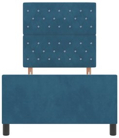 Ágykeret Sötétkék 100x200 cm Bársony