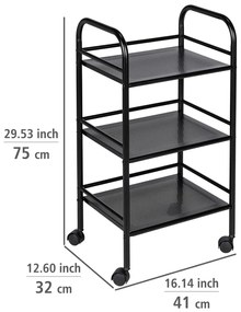 Fekete fém gurulós polcos állvány 41x75 cm – Wenko