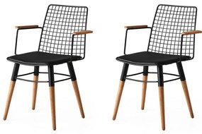 Trend Black and Walnut étkezőszék szett, 2 db