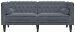 Chesterfield kanapé Sötétszürke 174 x 74.5 x 70.5 cm Bársony