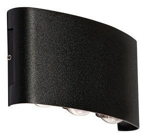 Kültéri fali lámpa fekete LED-del 6-lámpás IP54 - Silly