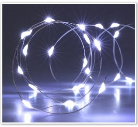 Silver lights fényfüzér időzítővel  40 LED, hideg fehér, 195 cm