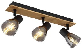 Globo 54307-3W - CLAUDE 3xE14/40W spotlámpa fekete/fa