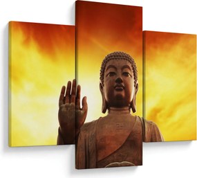 Kép - Buddha piros és sárga háttérrel (90x60 cm)
