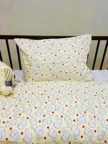 Gyermek pamut lepedők Elefánt sárga TiaHome - Detský set 130x90cm + 65x45cm