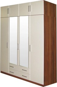 Szekrény ESO 4 ajtós 61540 dió/fehér - 
            dió / fehér
            dió
          , 
            Laminált és mások
          , 
            190
          x
            53
          x
            180
          cm