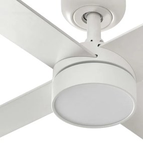 FARO 34355-1TW - LED Dimmelhető mennyezeti ventilátor RUDDER L 20W/230V fehér/bézs átm. 132 cm+RC