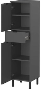 Antracitszürke magas-keskeny fürdőszoba szekrény 30x120 cm Arcena – Germania