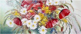 Egy váza képe vadvirágokkal (120x50 cm)