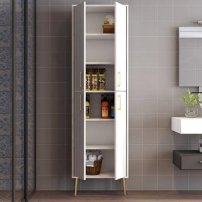 Berlin konyhaszekrény, fehér-arany, 60 cm