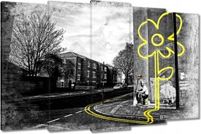 Vászonkép 150x95 Banksy sárga virág