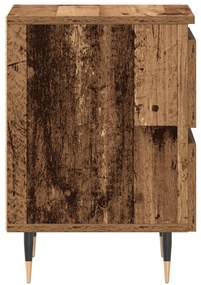 Éjjeli szekrények 2 db Régi fa 40x35x50 cm Mérnöki fa