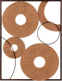 Fali dekoráció CIRCLES fém 48x68 cm, barna