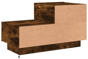 füstös tölgy színű éjjeliszekrény LED-fényekkel 70x36x40,5 cm