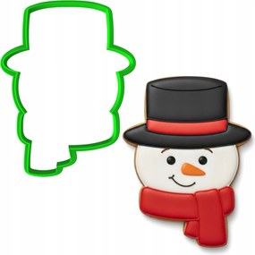 Karácsonyi Mézeskalács Forma Karácsony Hóember sállal 10cm