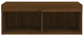 barna tölgy színű TV-szekrény LED-világítással 80 x 30 x 30 cm