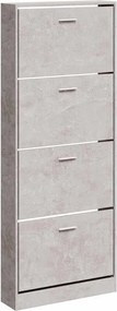 vidaXL betonszürke szerelt fa cipőszekrény 59x17x150 cm