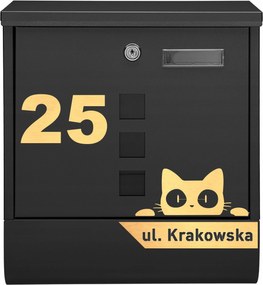 Fekete Postaláda Minta 2 Cica Laminált Arany