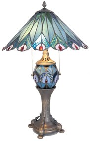 Tiffany asztali lámpa kék Ø 40*65 cm