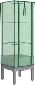 vidaXL rattan megjelenésű magaságyás melegháztakaróval 40x40x140 cm