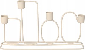 Gyertyatartó Fém Szürke 4 Gyertyához Modern Hosszú 27 x 15,7 cm