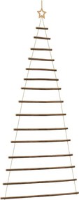 vidaXL függő karácsonyfa tetején csillaggal 100 x 210 cm természetes ág