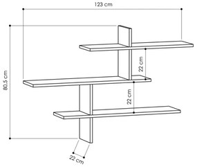 Fali polc LEO 80,5x123 cm fehér